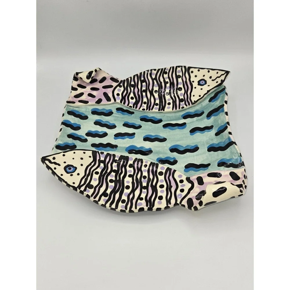 J Elias Ceramic Double‎ Fish Serving Plate Vintage